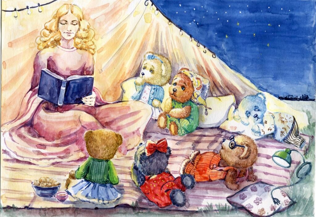 Fairy and teddy bears together